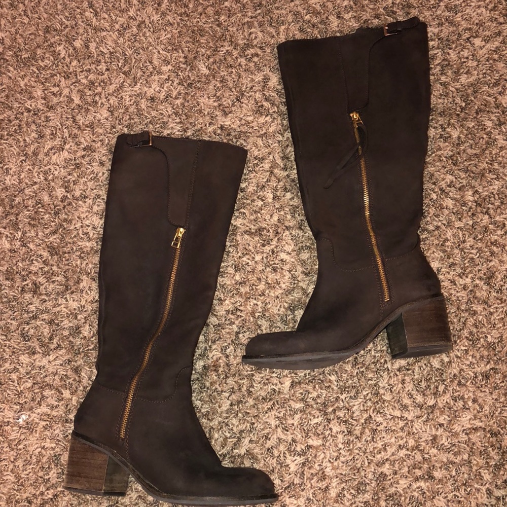 Steve Madden brown leather knee high boots